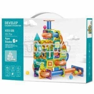 magnetic tiles and tubes playset 131pcs